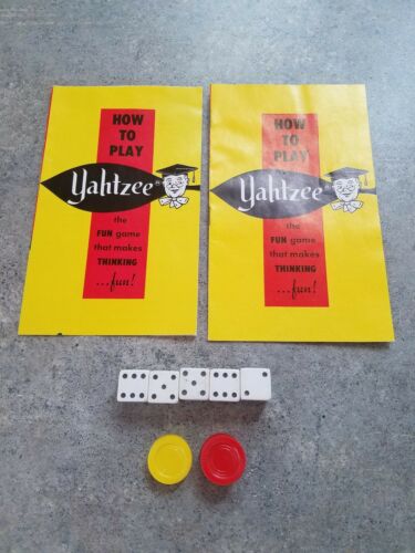 Vintage 1960's 1970's Yahtzee Replacement Pieces Rules Dice Tokens game parts