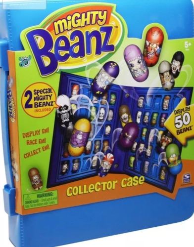 Mighty Beanz Collector Case Blue With 2 Special Beans New