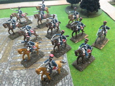 25mm painted metal Osprey/delPrado Napoleonic Hussars charging x12