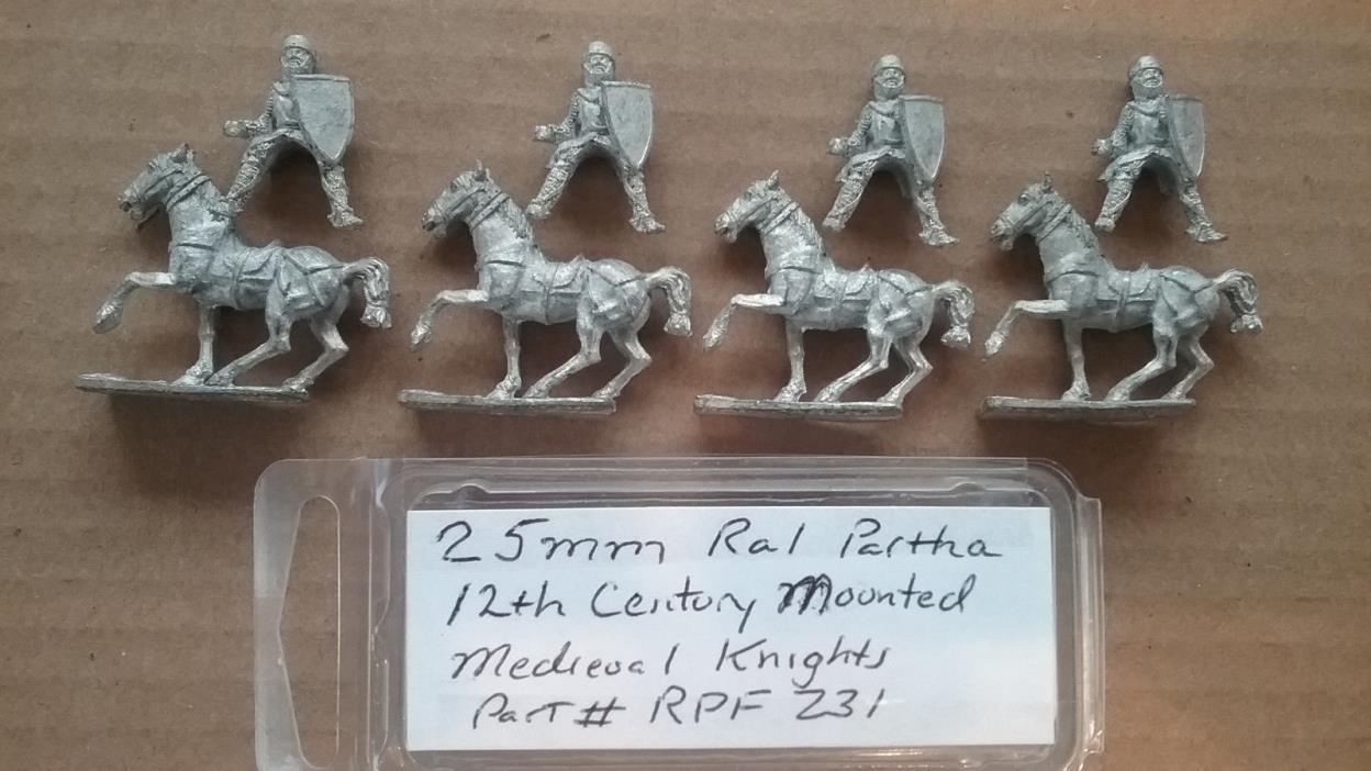 25mm Ral Partha 12th Century Mounted Medieval Knights