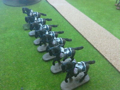 25mm painted metal Osprey/delPrado Napoleonic cavalry horses galloping x7