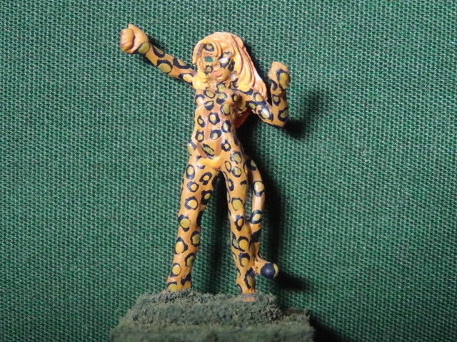Painted Ral Partha Leopard Woman Dungeons & Dragons D&D Female Were-Leopard OOP