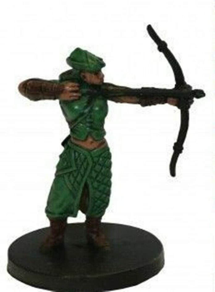D&D MINIATURE DESERT OF DESOLATION MILITIA ARCHER #07 WITH STAT CARD