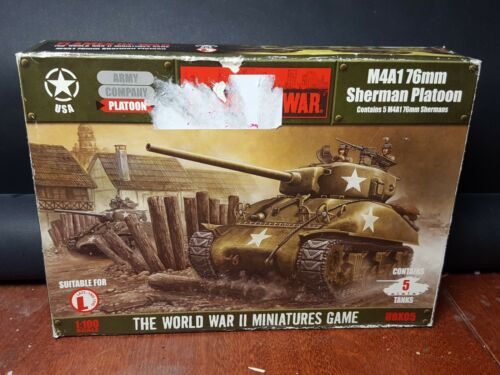 FOW M4A1 76MM SHERMAN PLATOON NEW NIB AMERICAN TANKS BATTLEFRONT 15MM WWII