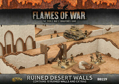 Flames of War 4th Edition Battlefield in a Box: Ruined Desert Walls BB229