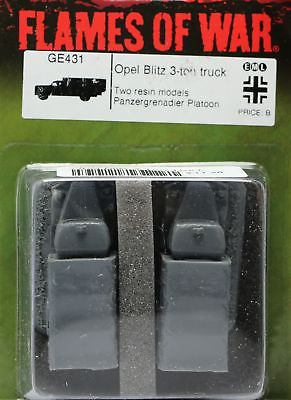 Two NEW Opel Blitz Trucks 15mm WWII German Flames of War 3 ton Heavy Transport