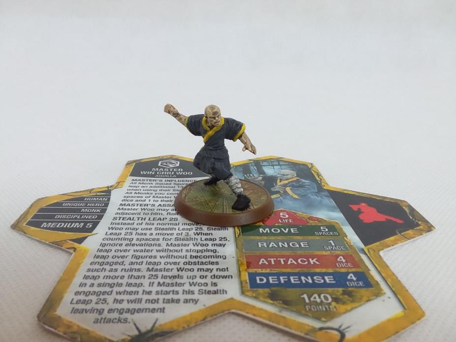 Heroscape ~ Master Win Chiu Woo CUSTOM Repaint w/ Card ~ Alternate Sculpt #1