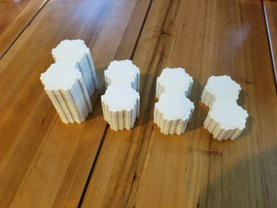 Heroscape lot of 10 2 Hex Snow Tiles, Great shape!