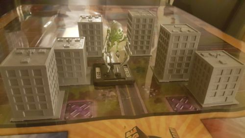 Monsterpocalypse Apartment Buildings Set 6 with Base (3 /w door facades, 3 w/o)