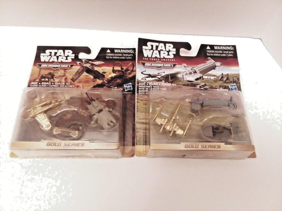 Lot (2) Star Wars Micro Machines Gold Series Clone Clash & Resistance Base