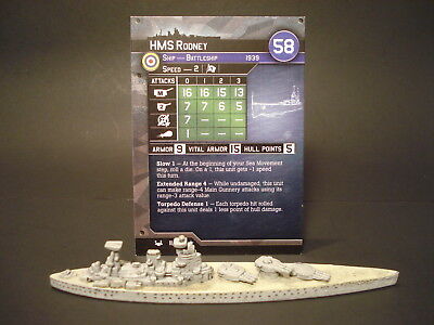 War at Sea 11/64 HMS Rodney Battleship (Rare) UK(#7) - SOLD