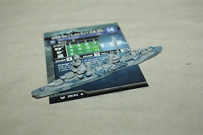 WOTC AXIS & ALLIES WAR AT SEA USS SALT LAKE CITY NAVAL MINIATURE 29/64 W/CARD