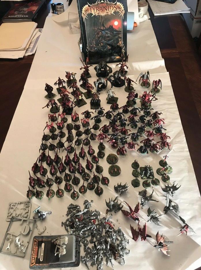 Games Workshop Warhammer 40k Tyranids Huge Army Mostly Painted 120+ Models Codex