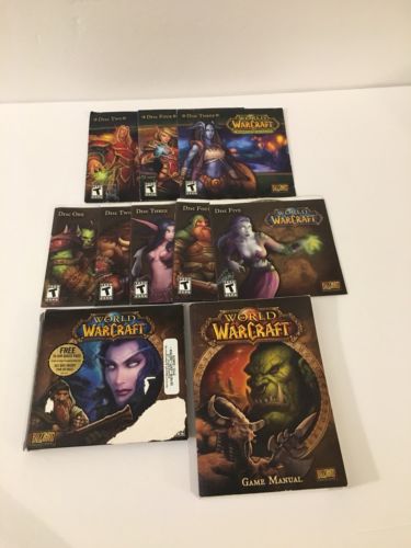 World Of Warcraft Bundle 5 Disc 2,3,4 Disc Burning Crusade Plus A Game Manual PC