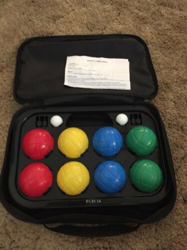 Pier 1 Imports Bocce Ball Game -10 Pc Set W/ Nylon Carrying Case