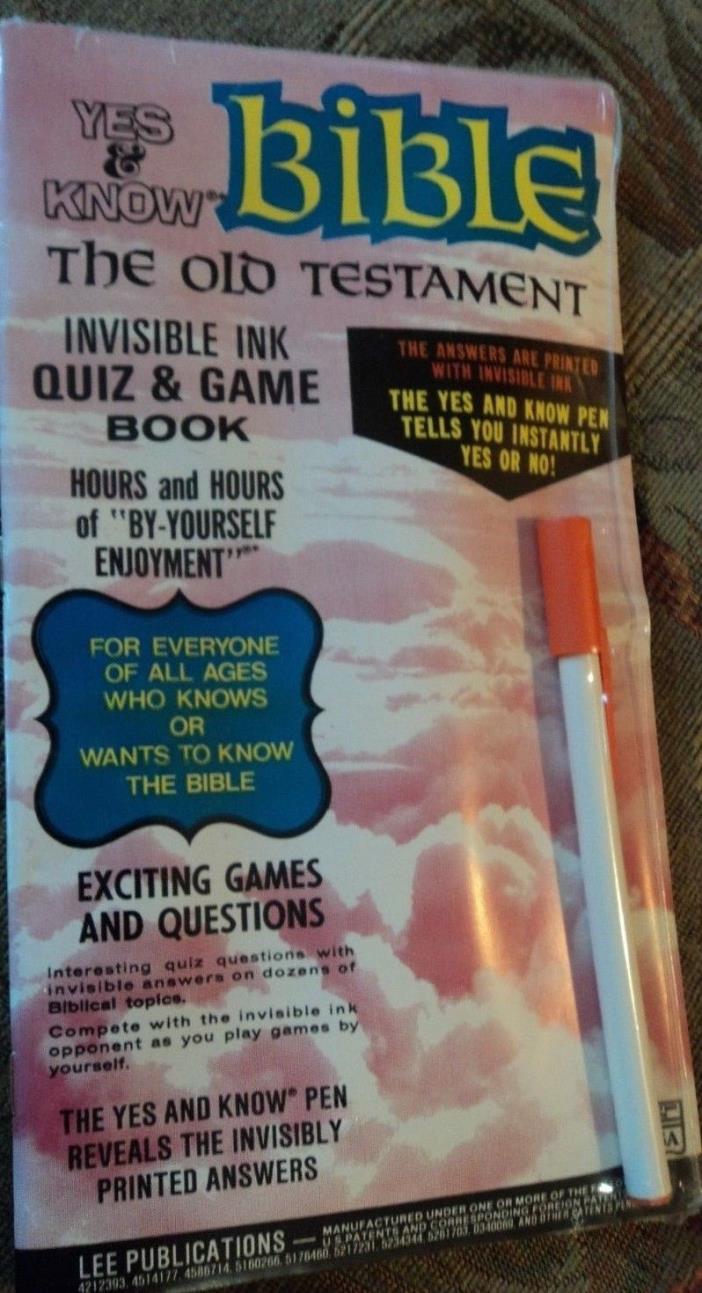 YES&KNOW The Bible OLD Testament Quiz & Game Book Invisible Ink NEW/Sealed FREE