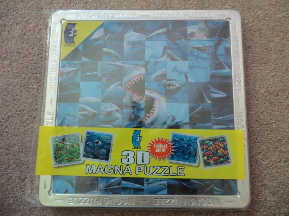 3-D Magna Magnetic Puzzle Sharks, 64 Pieces