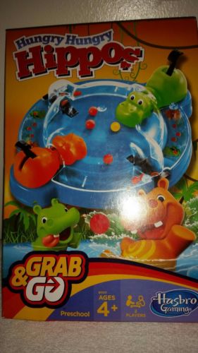 HASBRO,ELEFUN & FRIENDS,HUNGRY HUNGRY HIPPOS,2-PLAYER GRAB & GO GAME,KIDS 4+,NEW