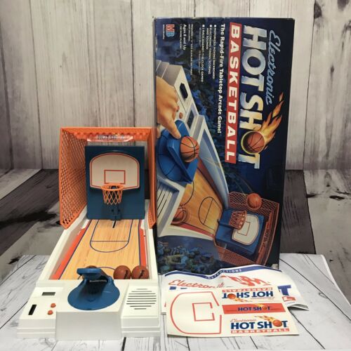 Electronic Hot Shot Basketball Arcade Game Milton Bradley 1990 Vintage With Box