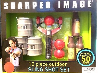 Sharper Image 10 Piece Outdoor Sling Shot Set Summer Fun Games NIB