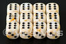 DICE Chessex MARBLE VEINED IVORY with BLACK 12d6 d6 Block White RPG Game 27602