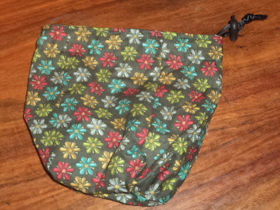 Floral Flowers Print Brown Dice Bag Gaming Stands Upright Drawstring Nice!