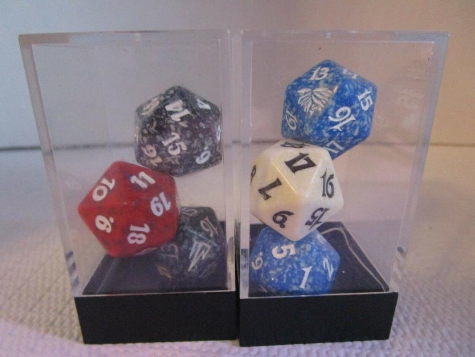 Lot of 6 Dice for gaming, Assorted Colors Chessix Free Shipping