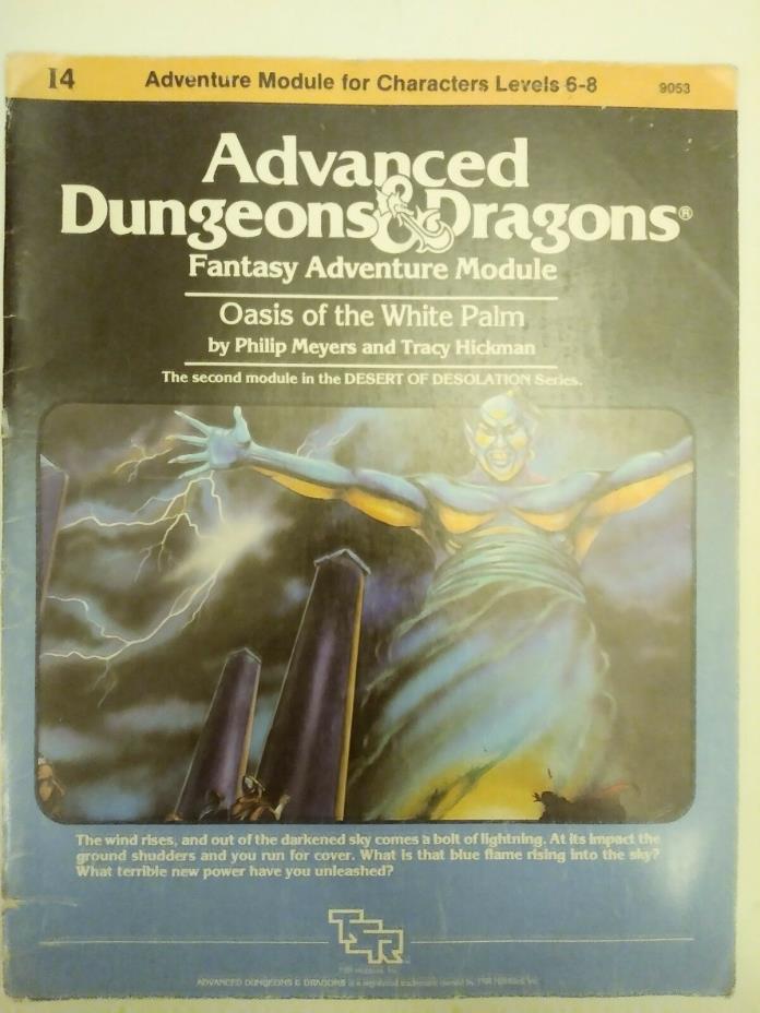 I4 Advanced Dungeons Dragons OASIS OF THE WHITE PALM / D&D Module / TSR / 1983