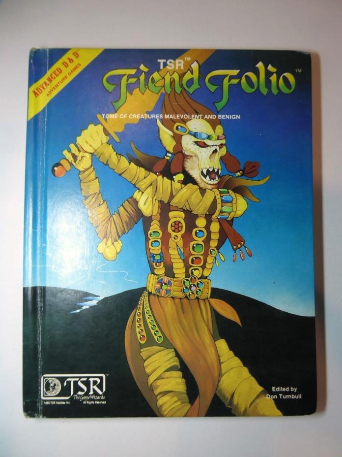 Advanced Dungeons & Dragons (AD&D) TSR Fiend Folio 1981 Hardcover 1st Printing