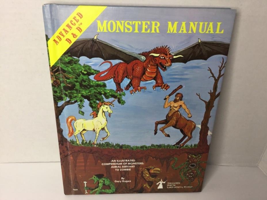 1977 Advanced D&D Monster Manual 4th Ed Gary Gygax Dungeons and Dragons