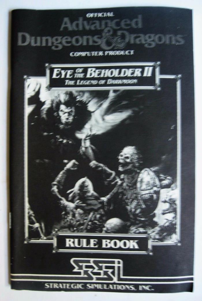 AD&D Eye of the Beholder II Legend Darkmoon Rule Book Advanced Dungeons Dragons