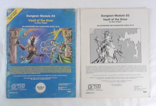 VINTAGE AD&D DUNGEON MODULE D3 GEN CON TOURNAMENT MODULE VAULT OF THE DROW