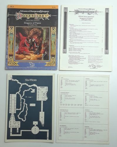 VERY RARE ADVANCED DUNGEONS & DRAGONS MODULE DL2 DRAGON LANCE DRAGONS OF FLAME