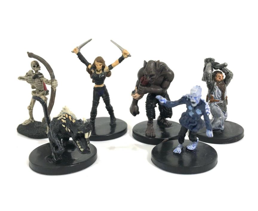Dungeons & Dragons 6 mini figures Ghoul, Zombie, Rat, Skeleton D&DG, Wizards