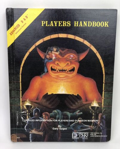 1980 Advanced Dungeons and Dragons Players Handbook Guide Game Book A D&D