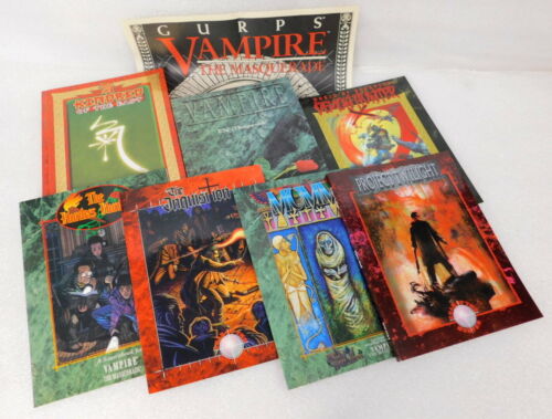 7 Book Lot RPG Game Manual Vampire the Masquerade Steve Jackson Gurps White Wolf