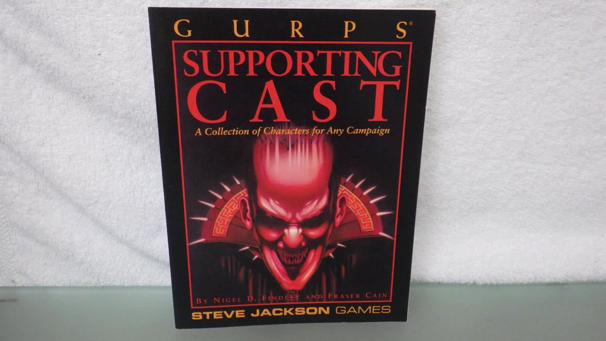 Vtg 1990s Steve Jackson GURPS SUPPORTING CAST Sourcebook Book *RPG Game 1st