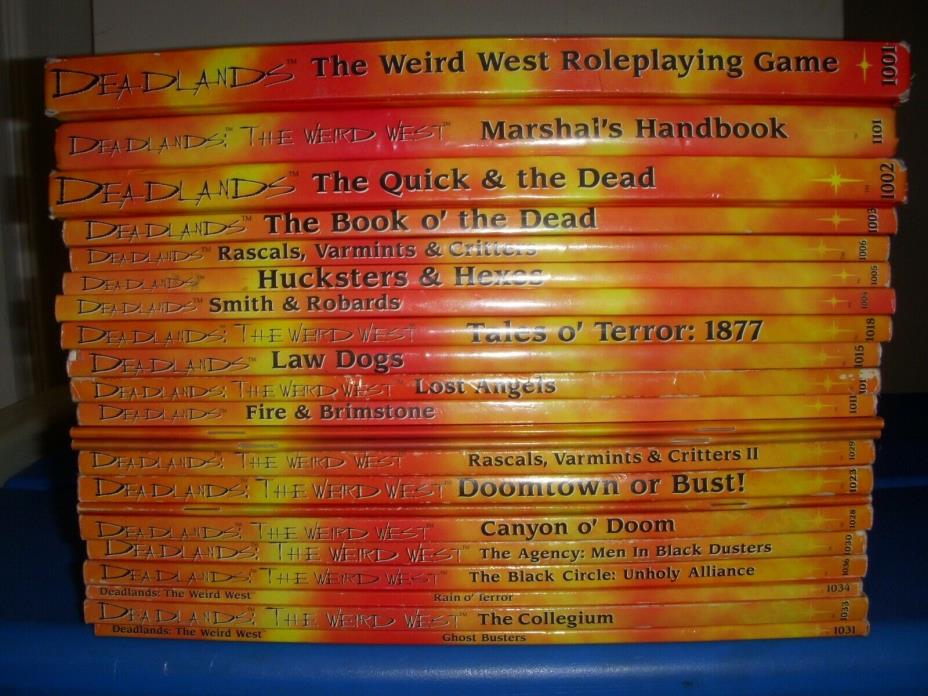 Deadlands RPG Original Book Collection of 22 Books a Major Horde!