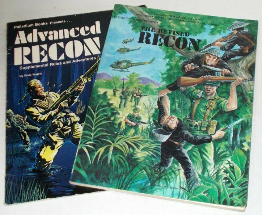 PALLADIUM vintage REVISED RECON vietnam war RPG game book + ADVANCED supplement