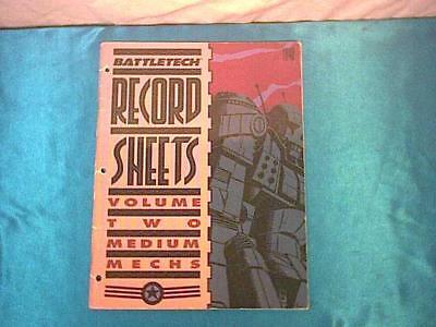 1990 Battletech Record Sheet book Vol #2 Medium Mech by FASA