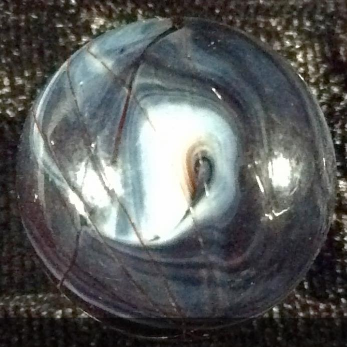 RARE!  M F CHRISTENSEN & SON BLACK DRIZZLE BRICK ANTIQUE MARBLE MINT 11/16