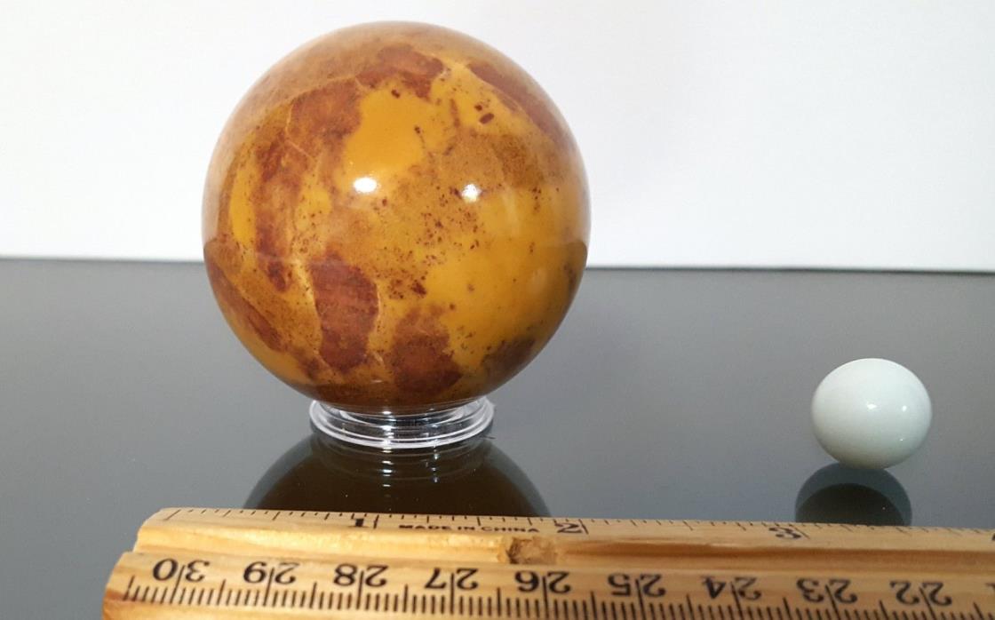 VERY LARGE MARBLE - MULTI COLORED BROWN TONES -  2 1/4