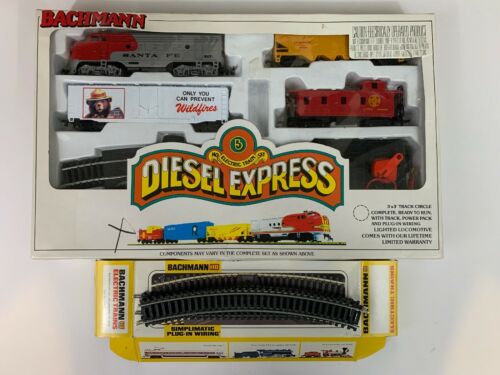 Bachmann Ho electric train set diesel express W/ Smokey The Bear And Xtra Tracks