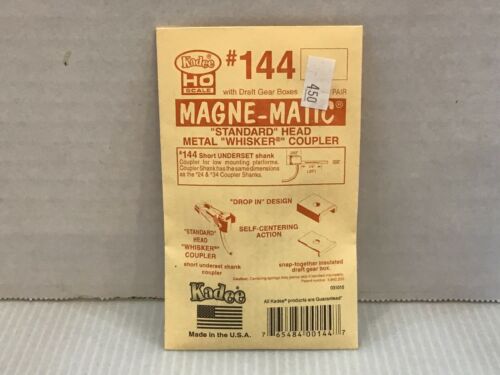 #144 Kadee HO scale Magne-Matic Standard Head Metal Whisker Coupler* 2 Pair.