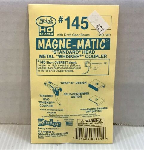 #145 Kadee HO scale Magne-Matic Standard Head Metal Whisker Coupler** 2 Pair.