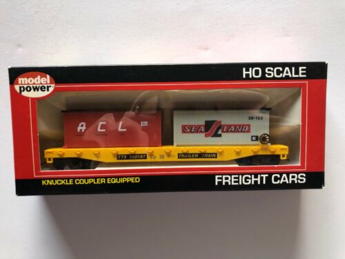 Model Power HO TTX W/ Sealand/ACL 51’ Flat W/ Containers & Knuckle Couplers