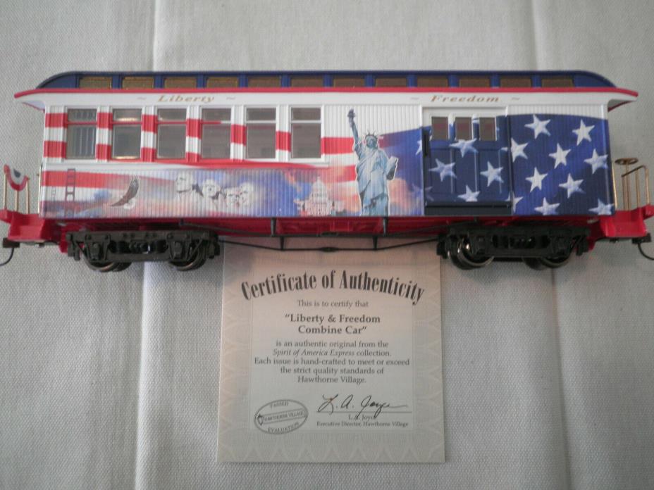 BACHMANN HAWTHORNE VILLAGE SPIRIT OF AMERICA LIBERTY & FREEDOM COMBINE CAR W/COA