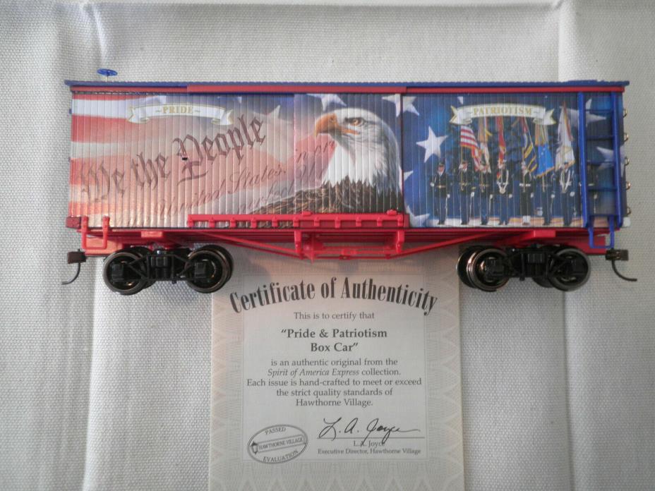 BACHMANN HAWTHORNE VILLAGE SPIRIT OF AMERICA PRIDE & PATRIOTISM BOX CAR W/COA