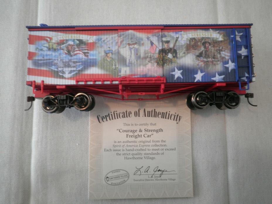BACHMANN HAWTHORNE VILLAGE SPIRIT OF AMERICA COURAGE & STRENGTH FREIGHT CAR W/CO