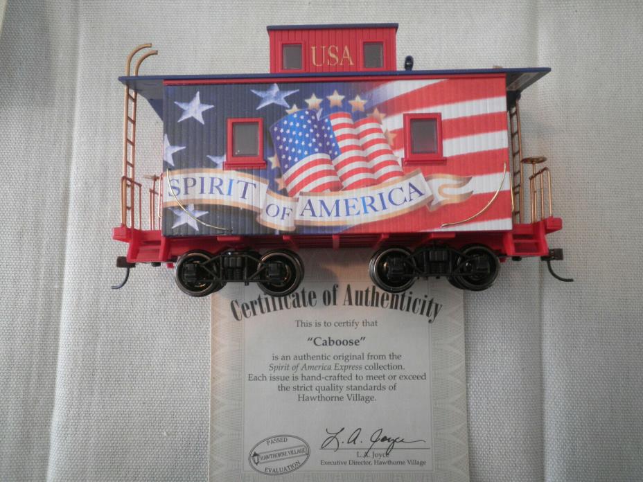 BACHMANN HAWTHORNE VILLAGE SPIRIT OF AMERICA CABOOSE W/COA